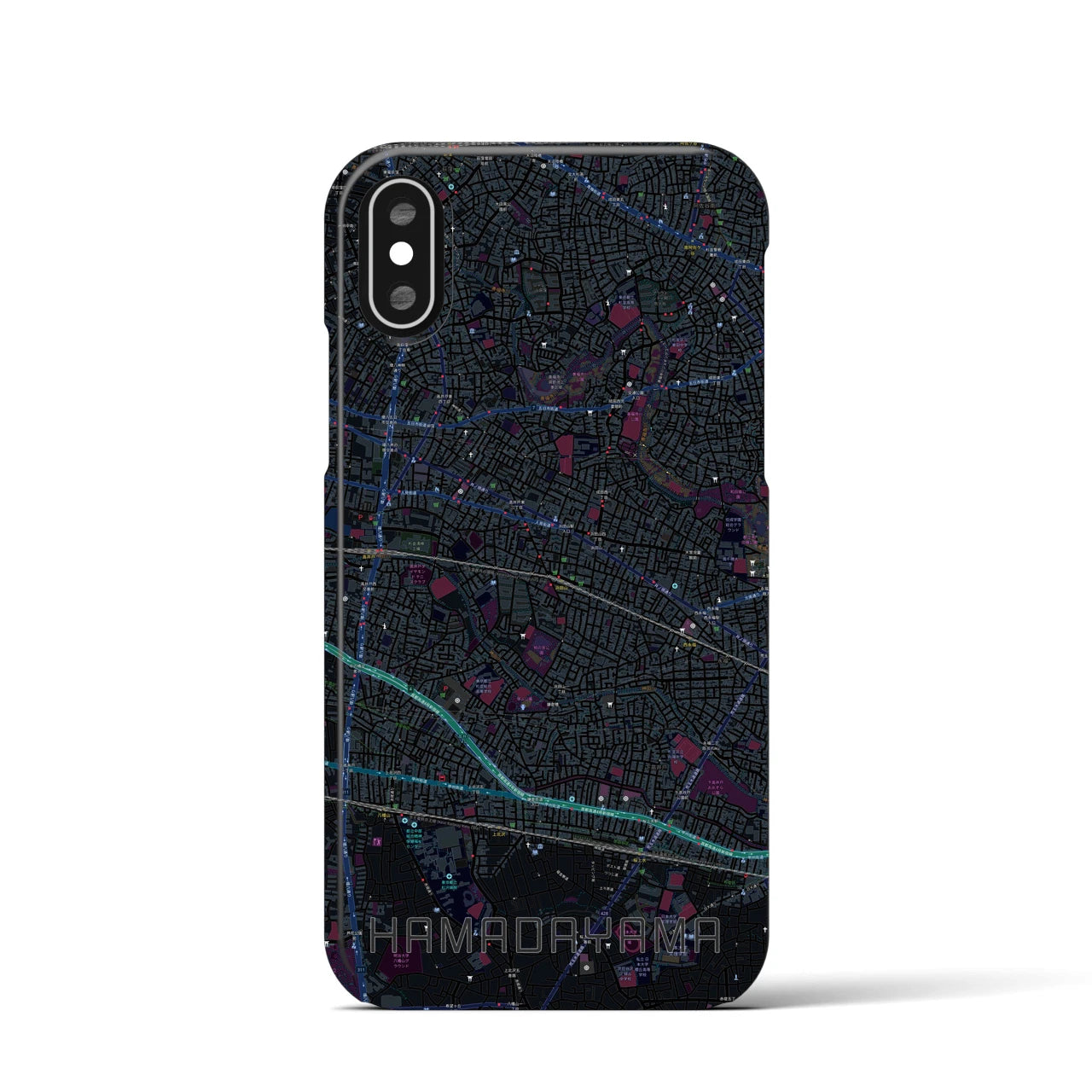 【浜田山(東京都)】地図柄iPhoneケース(バックカバータイプ)