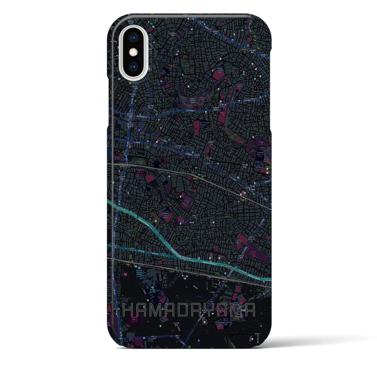 【浜田山(東京都)】地図柄iPhoneケース(バックカバータイプ)