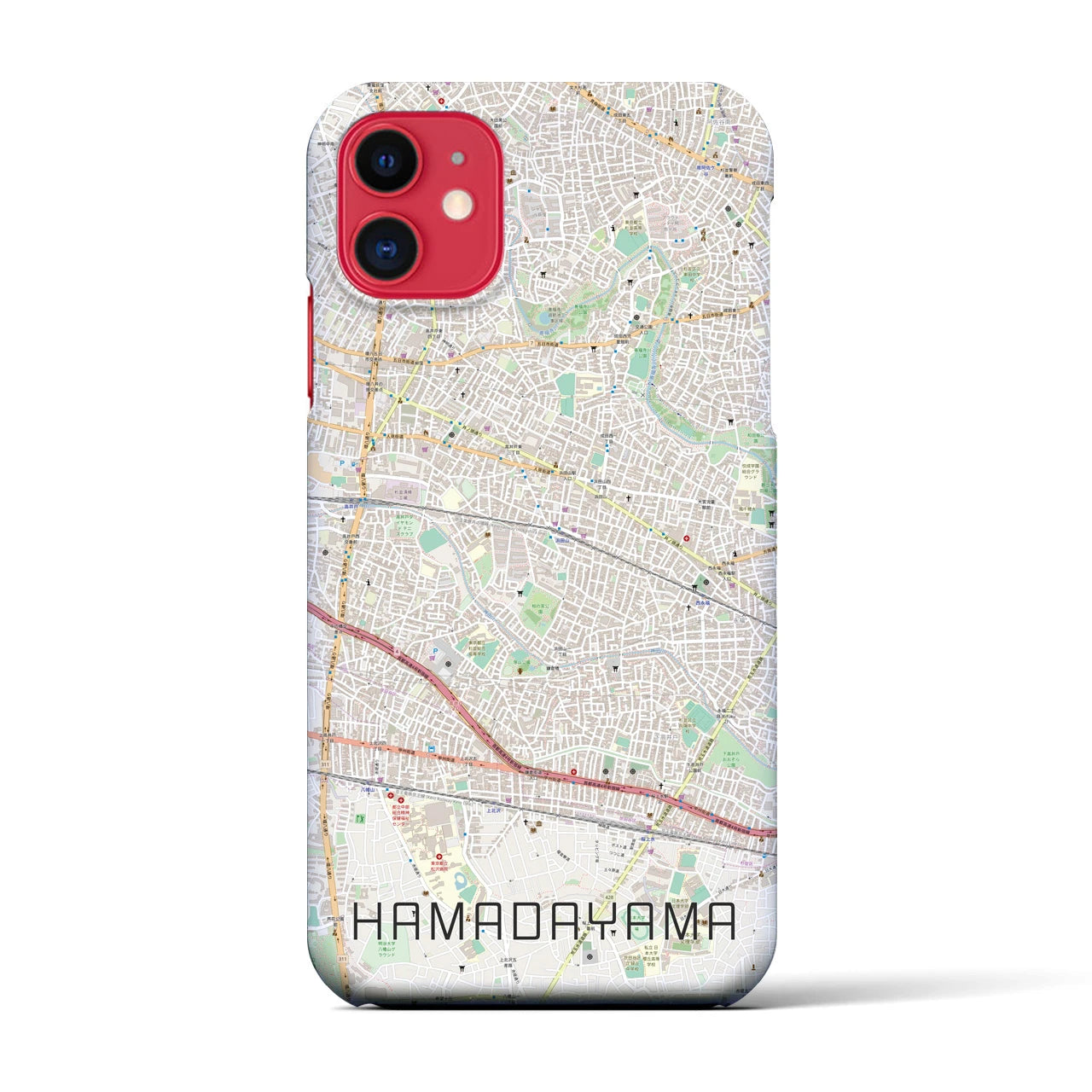 【浜田山(東京都)】地図柄iPhoneケース(バックカバータイプ)