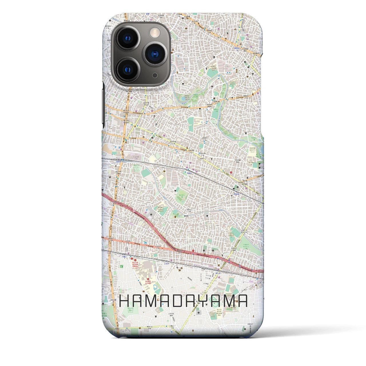 【浜田山(東京都)】地図柄iPhoneケース(バックカバータイプ)