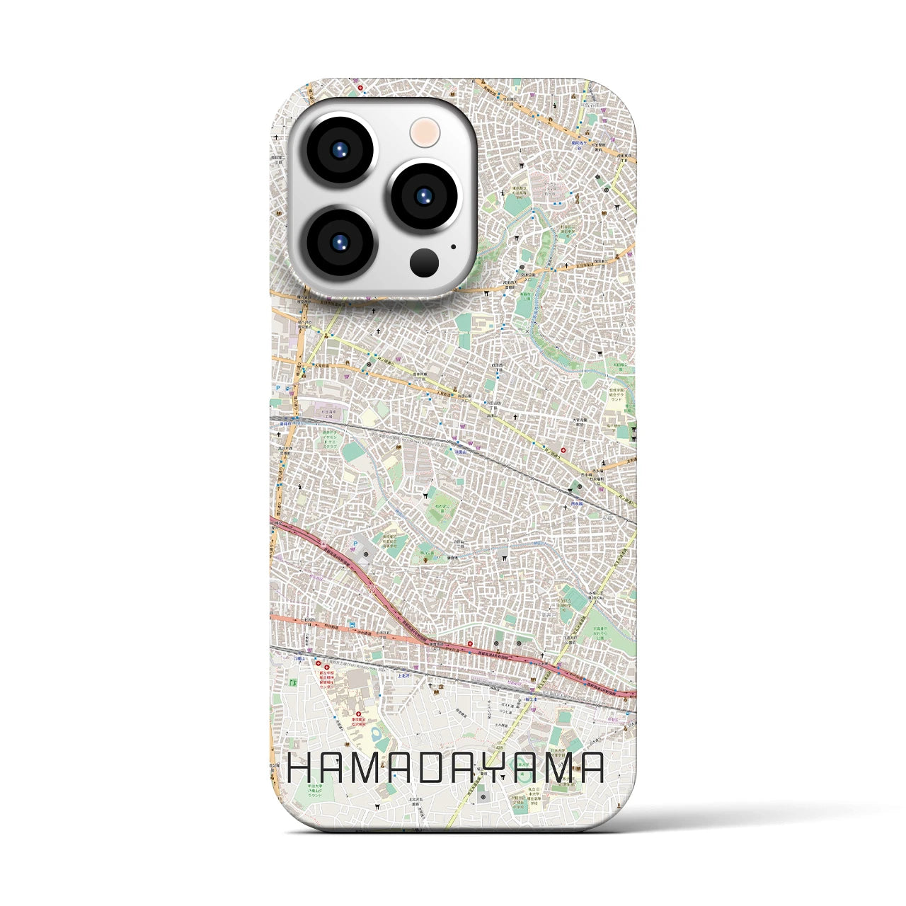 【浜田山(東京都)】地図柄iPhoneケース(バックカバータイプ)