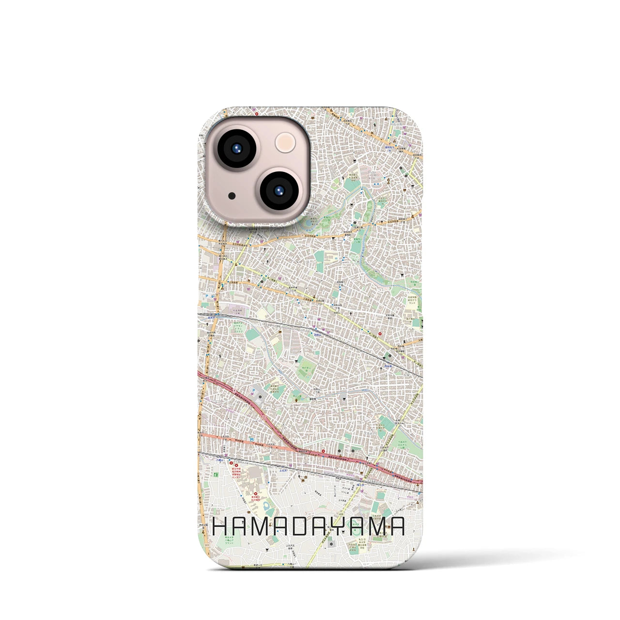 【浜田山(東京都)】地図柄iPhoneケース(バックカバータイプ)