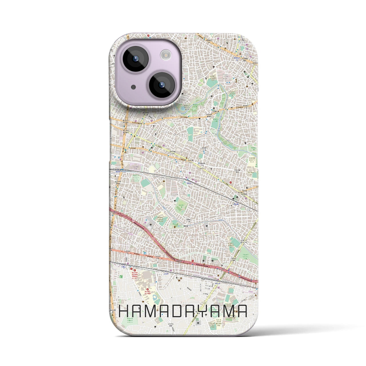 【浜田山(東京都)】地図柄iPhoneケース(バックカバータイプ)