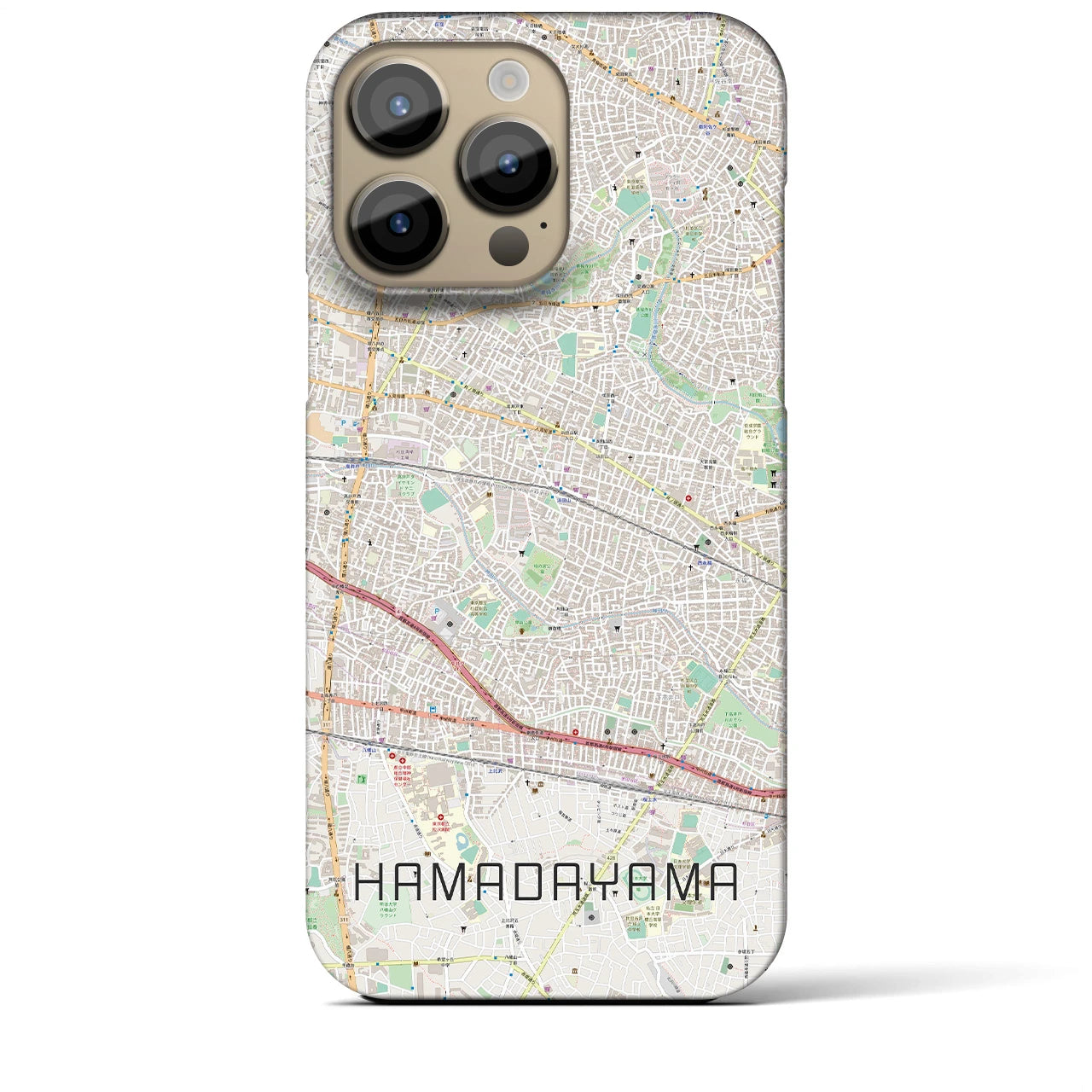 【浜田山(東京都)】地図柄iPhoneケース(バックカバータイプ)