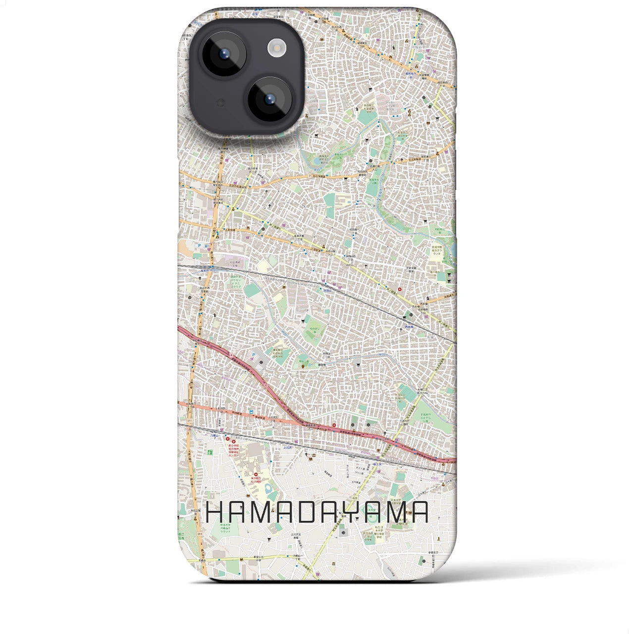 【浜田山(東京都)】地図柄iPhoneケース(バックカバータイプ)