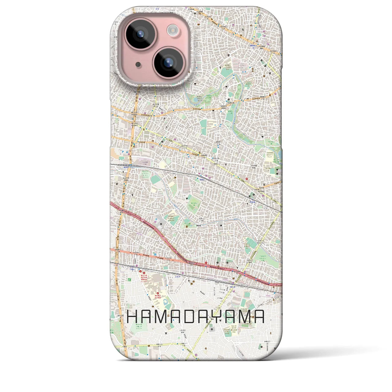 【浜田山(東京都)】地図柄iPhoneケース(バックカバータイプ)