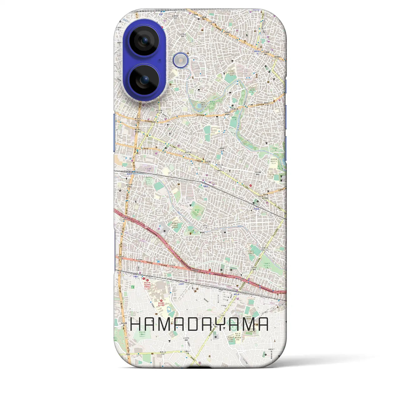 【浜田山(東京都)】地図柄iPhoneケース(バックカバータイプ)ナチュラル・iPhone 16 Pro Max 用