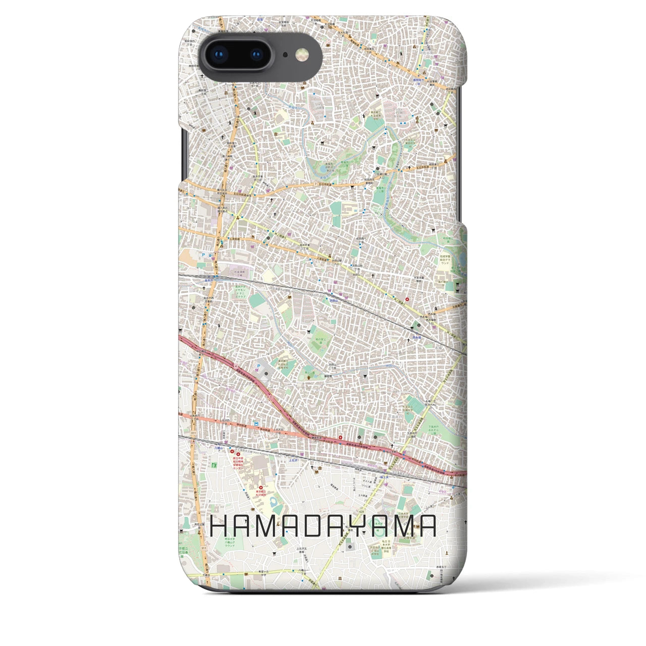 【浜田山(東京都)】地図柄iPhoneケース(バックカバータイプ)