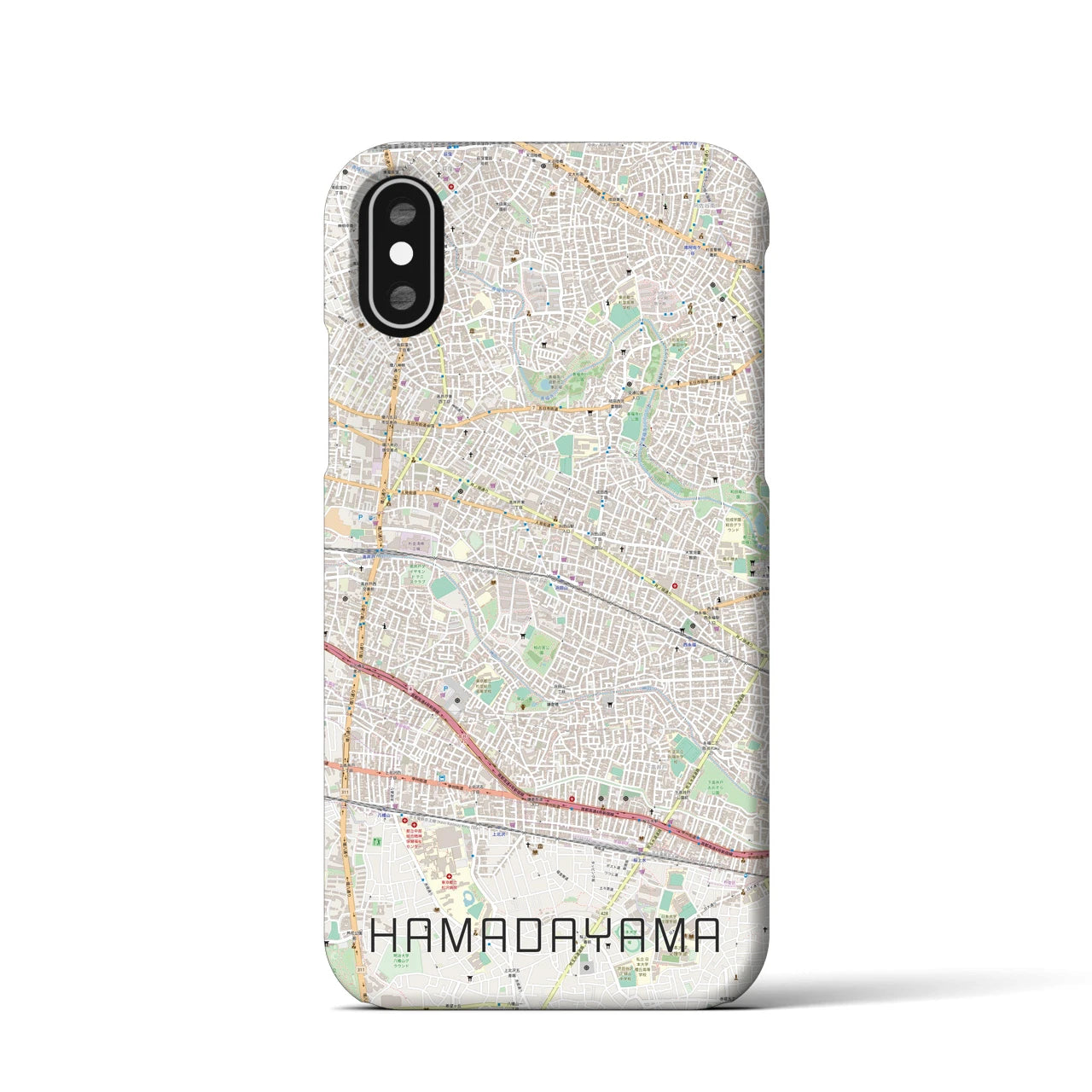 【浜田山(東京都)】地図柄iPhoneケース(バックカバータイプ)