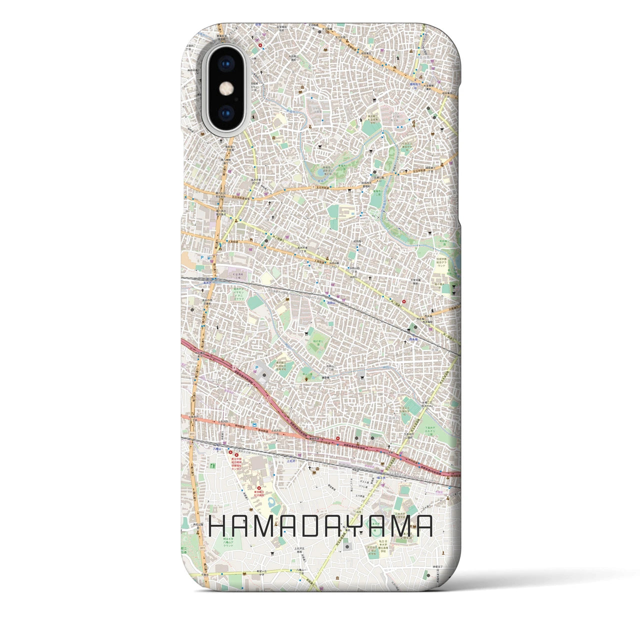 【浜田山(東京都)】地図柄iPhoneケース(バックカバータイプ)