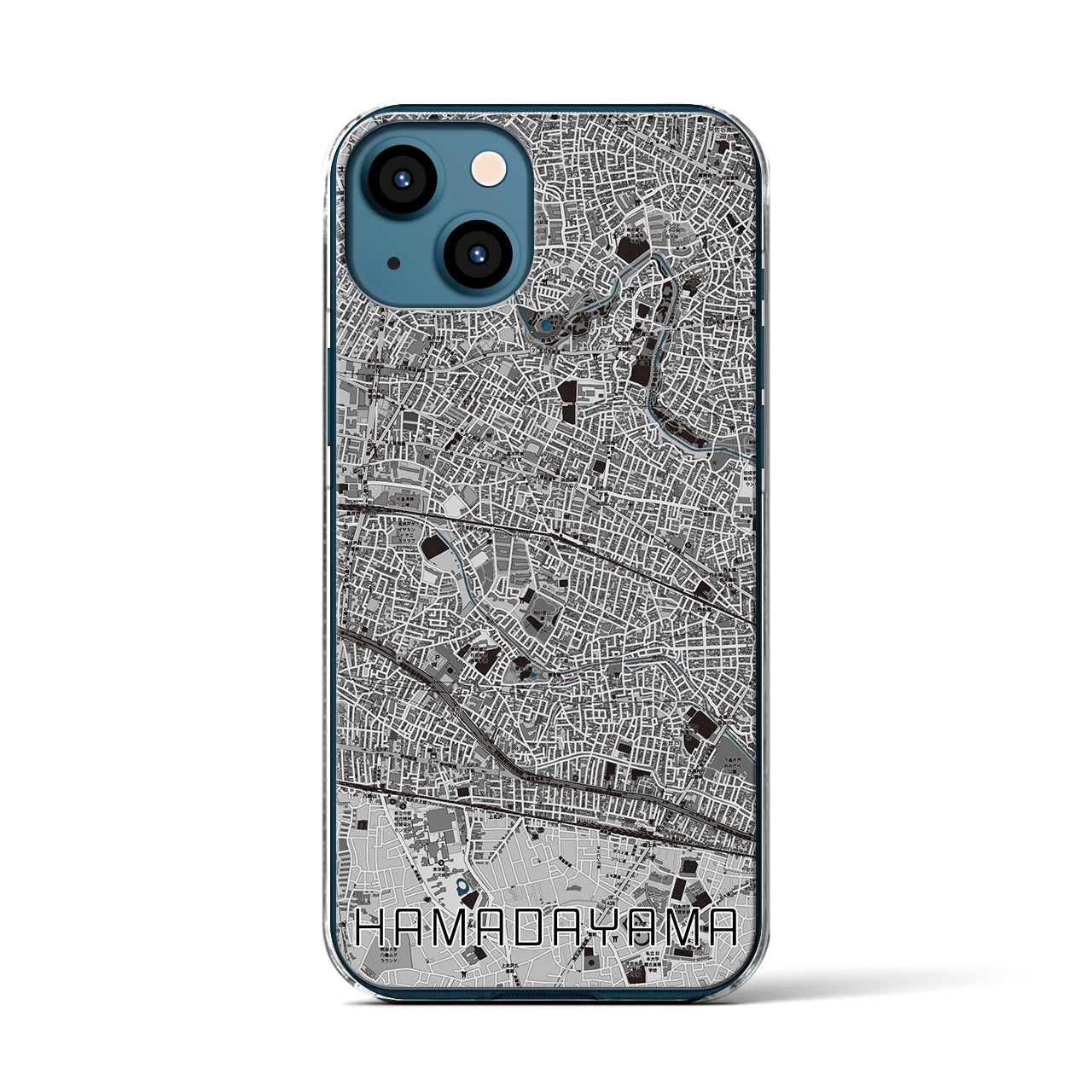 【浜田山(東京都)】地図柄iPhoneケース(クリアタイプ)