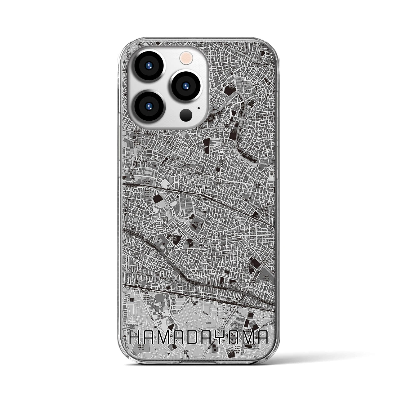 【浜田山(東京都)】地図柄iPhoneケース(クリアタイプ)