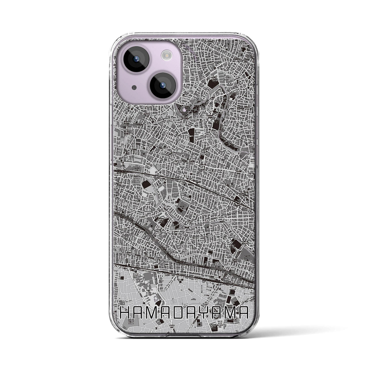 【浜田山(東京都)】地図柄iPhoneケース(クリアタイプ)