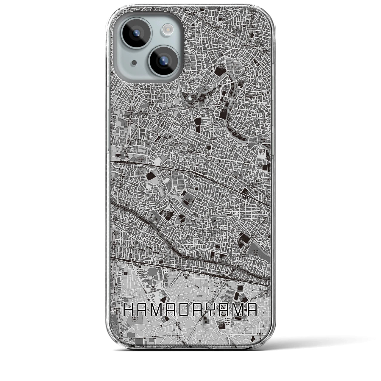 【浜田山(東京都)】地図柄iPhoneケース(クリアタイプ)