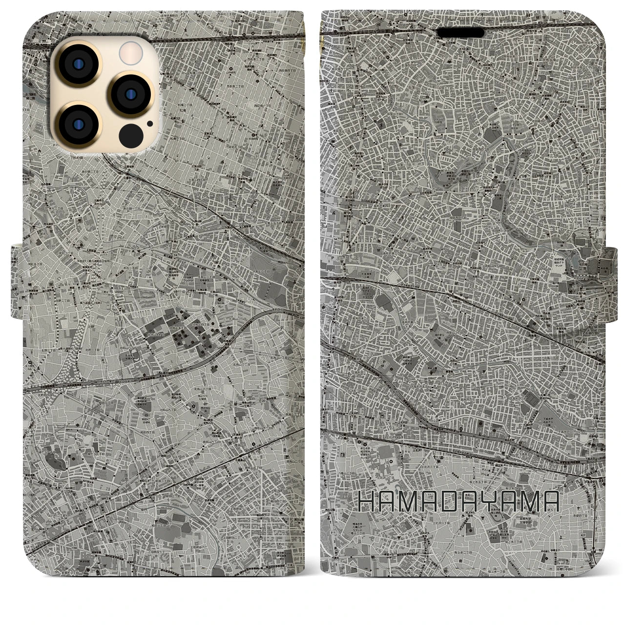 【浜田山(東京都)】地図柄iPhoneケース(手帳タイプ)