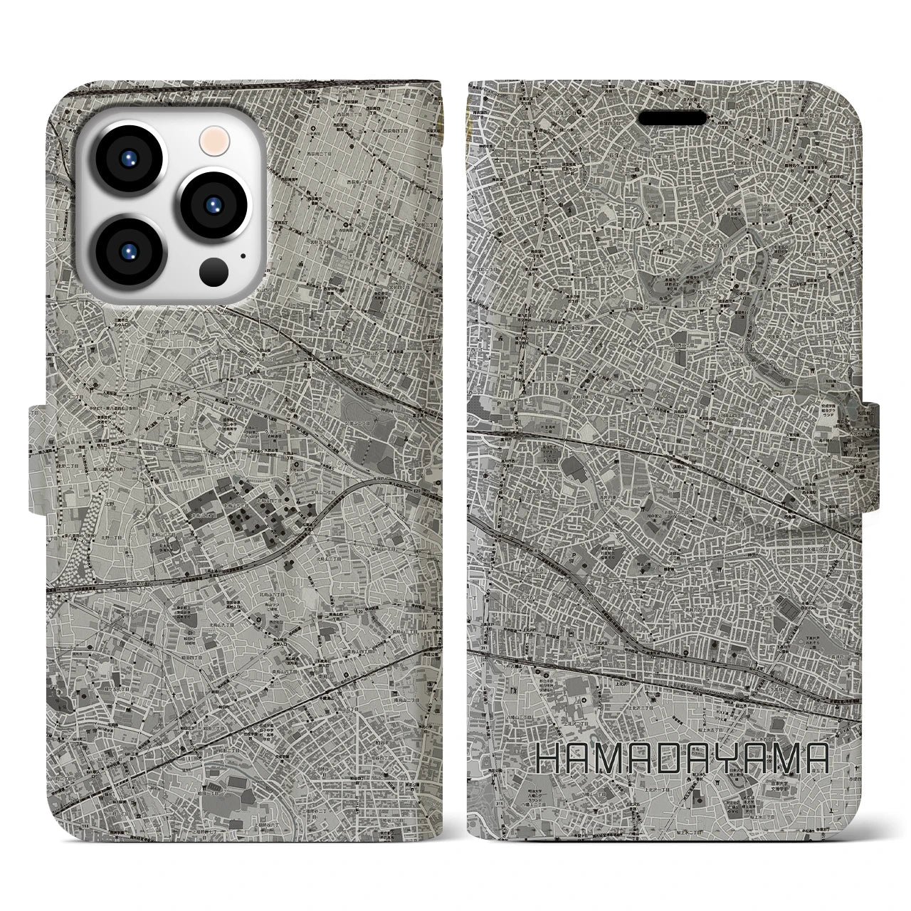 【浜田山(東京都)】地図柄iPhoneケース(手帳タイプ)