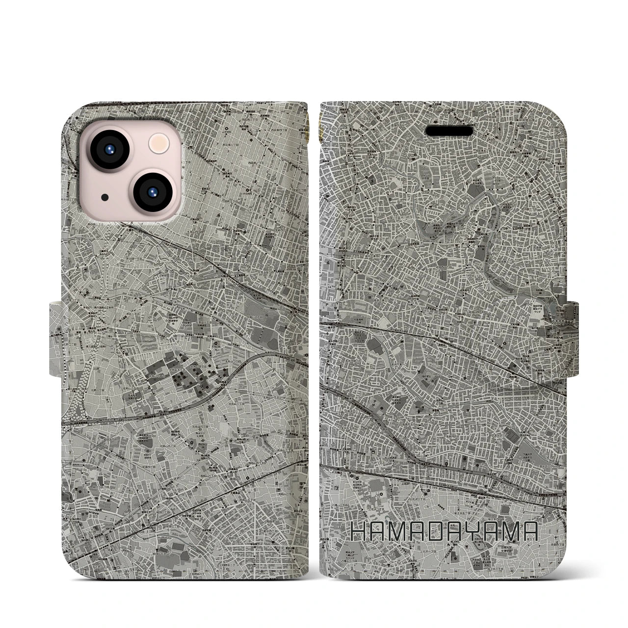 【浜田山(東京都)】地図柄iPhoneケース(手帳タイプ)