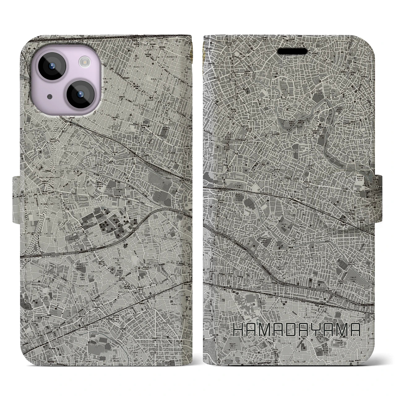 【浜田山(東京都)】地図柄iPhoneケース(手帳タイプ)