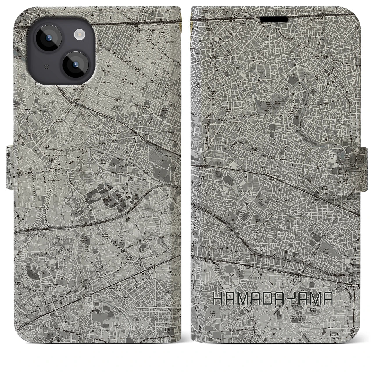 【浜田山(東京都)】地図柄iPhoneケース(手帳タイプ)