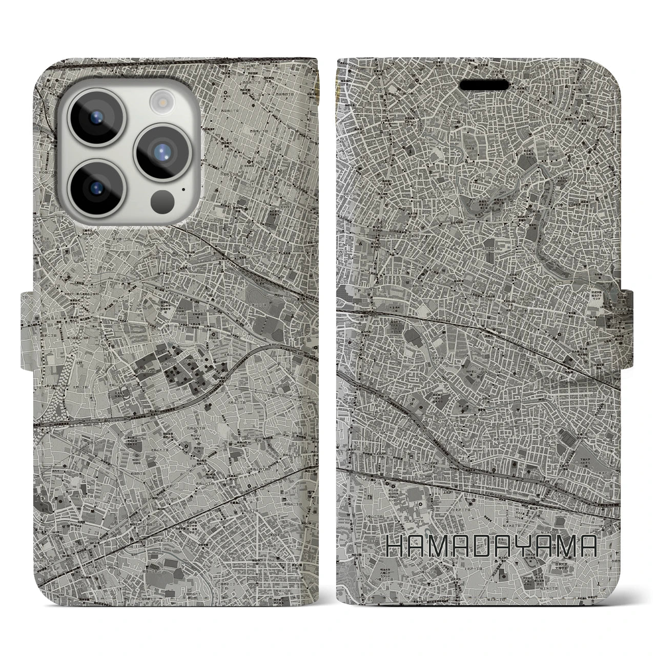 【浜田山(東京都)】地図柄iPhoneケース(手帳タイプ)