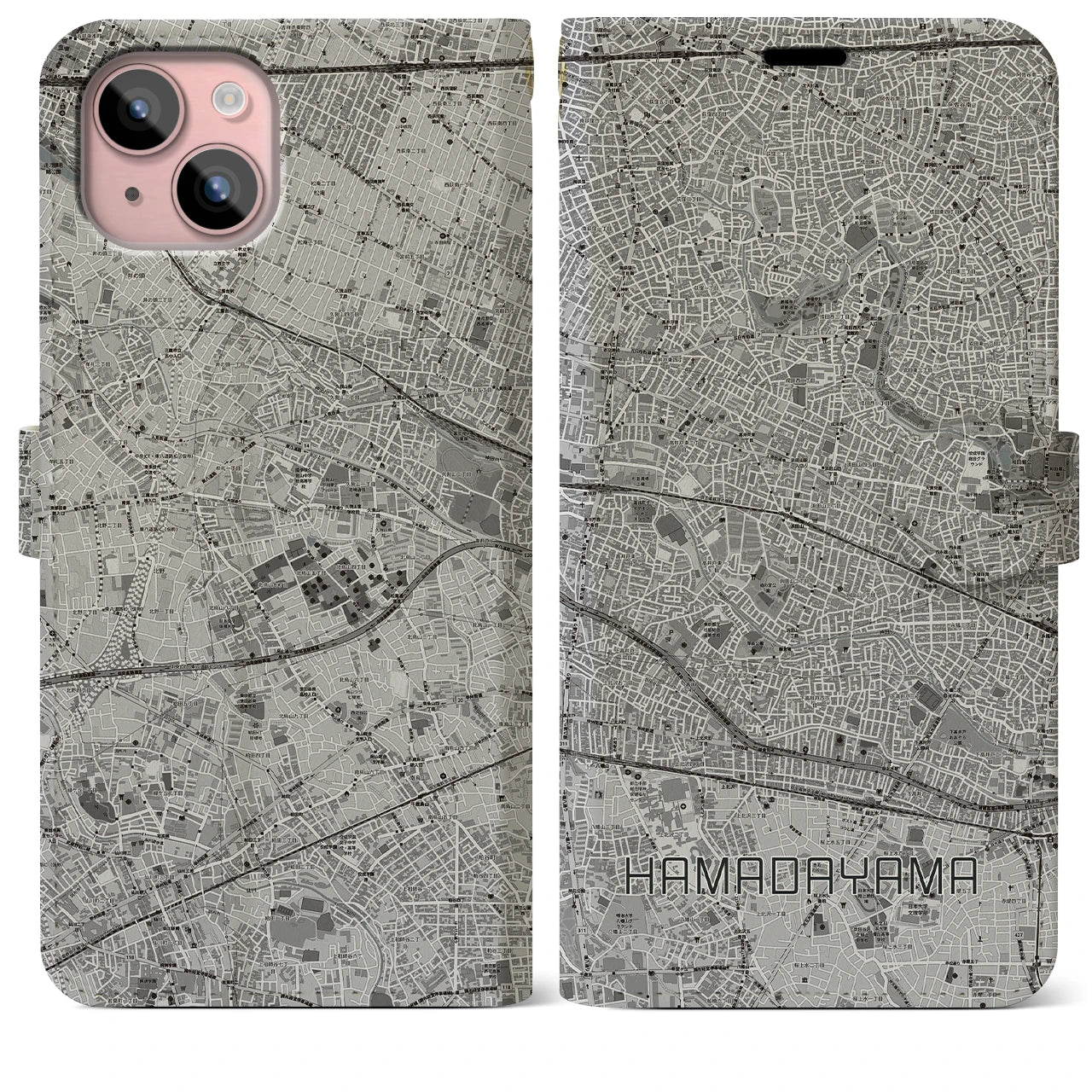 【浜田山(東京都)】地図柄iPhoneケース(手帳タイプ)