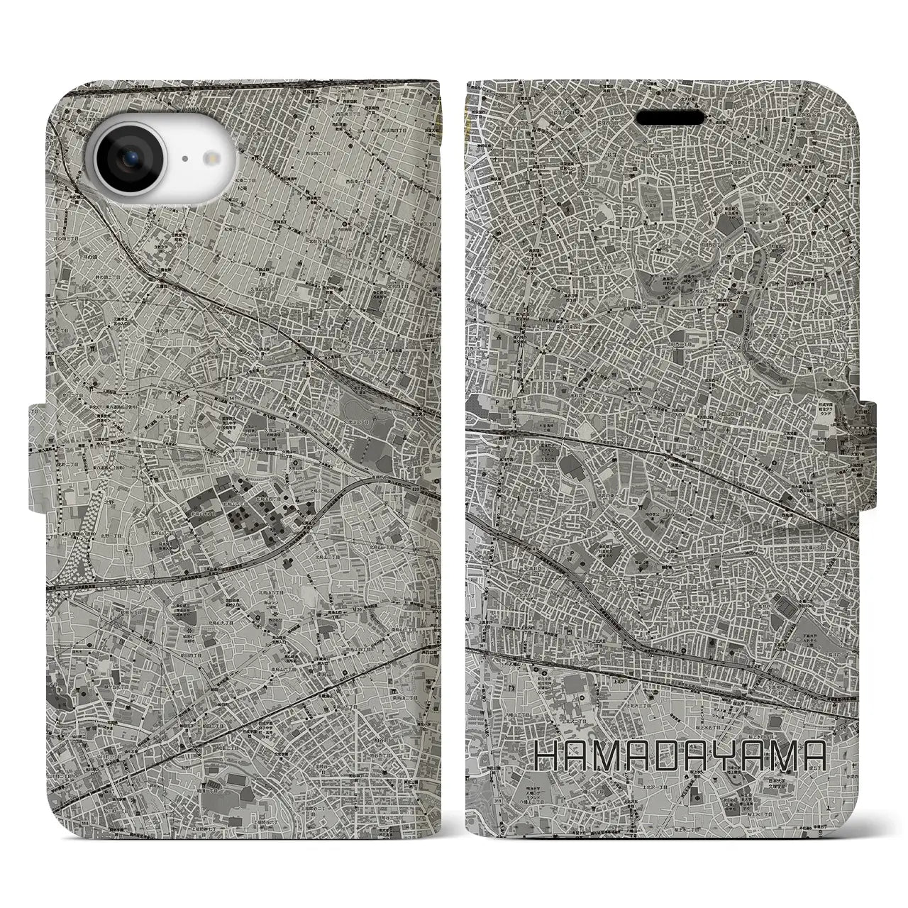 【浜田山(東京都)】地図柄iPhoneケース(手帳タイプ)