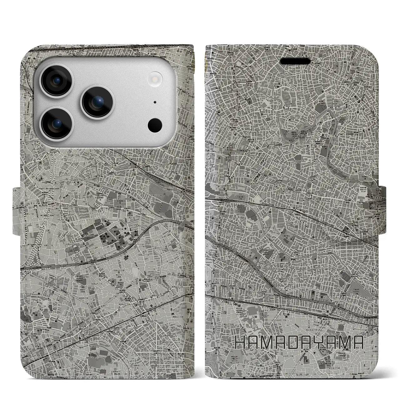 【浜田山(東京都)】地図柄iPhoneケース(手帳タイプ)