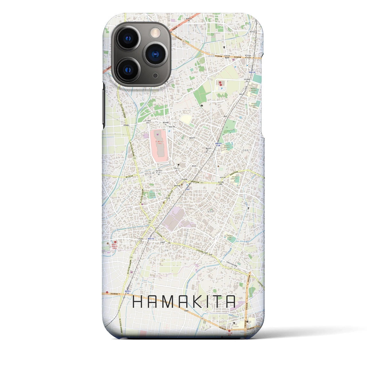 【浜北(静岡県)】地図柄iPhoneケース(バックカバータイプ)
