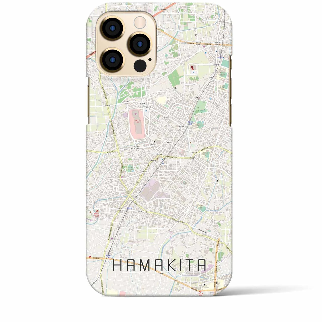 【浜北(静岡県)】地図柄iPhoneケース(バックカバータイプ)
