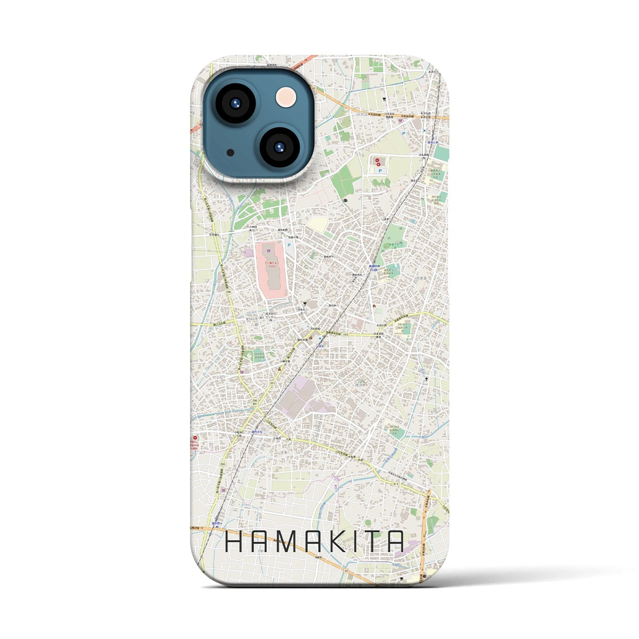 【浜北(静岡県)】地図柄iPhoneケース(バックカバータイプ)