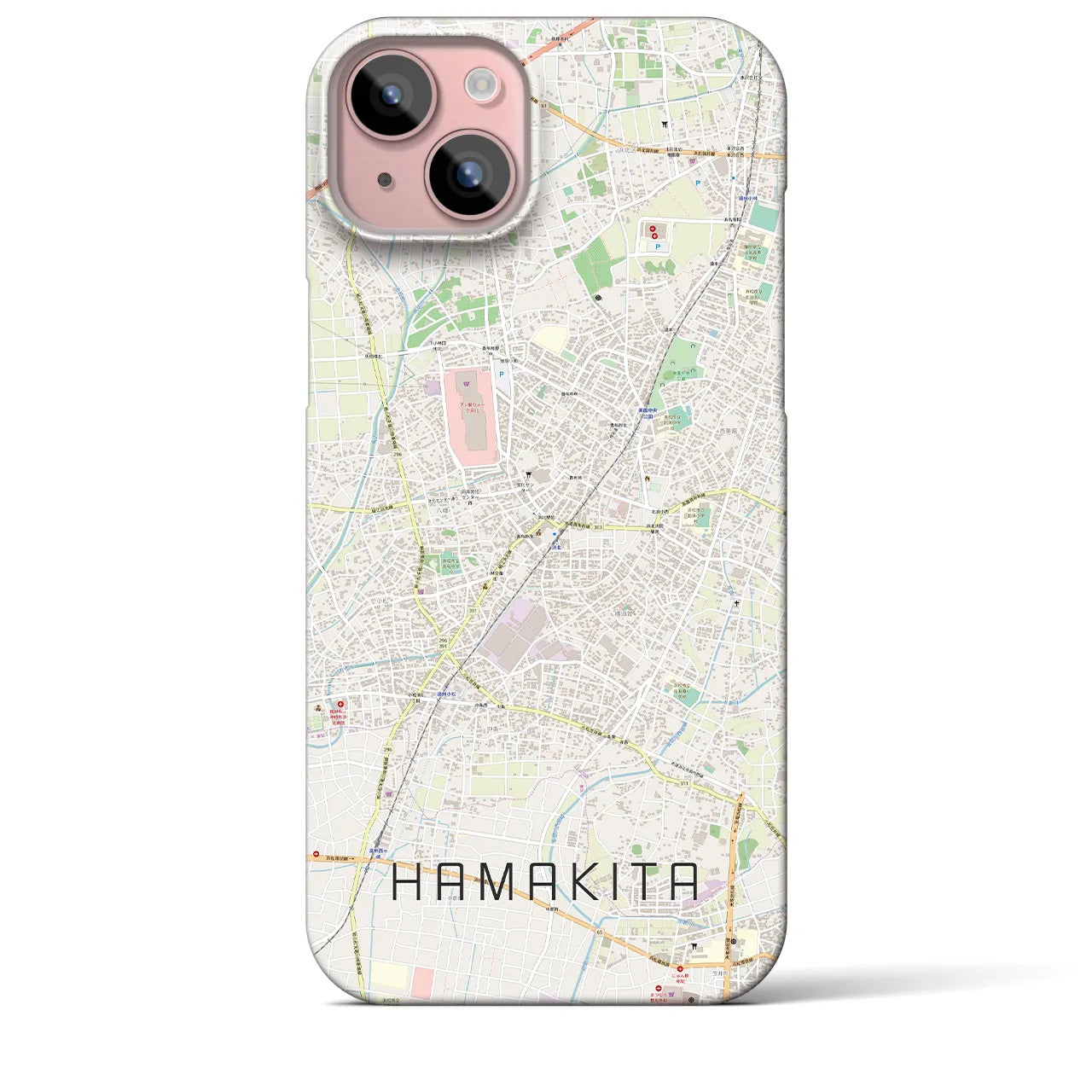 【浜北(静岡県)】地図柄iPhoneケース(バックカバータイプ)