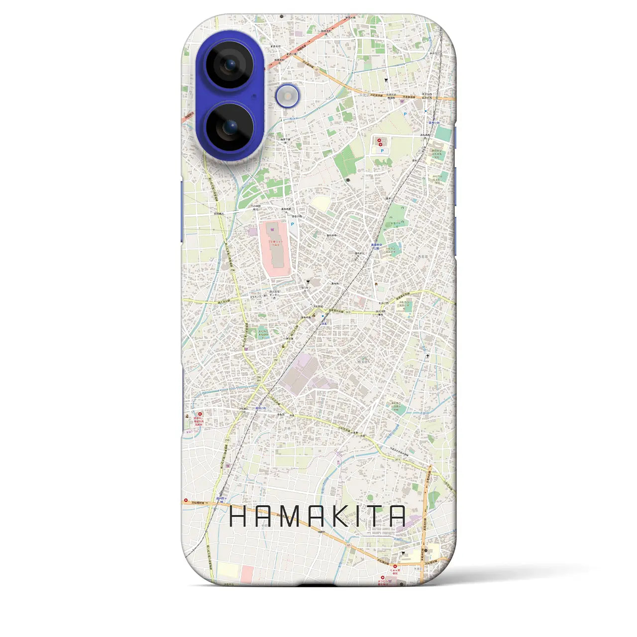【浜北(静岡県)】地図柄iPhoneケース(バックカバータイプ)ナチュラル・iPhone 16 Pro Max 用