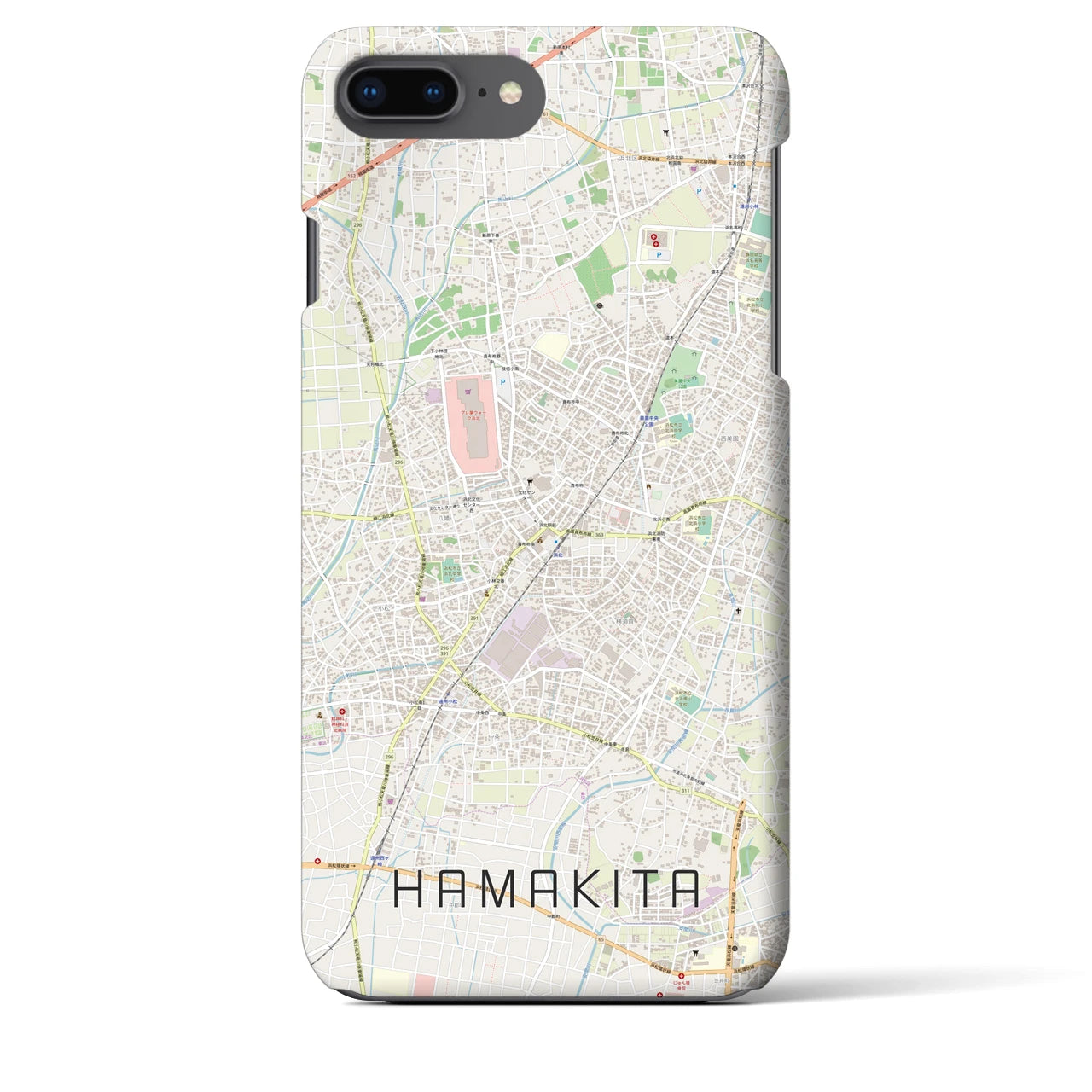 【浜北(静岡県)】地図柄iPhoneケース(バックカバータイプ)