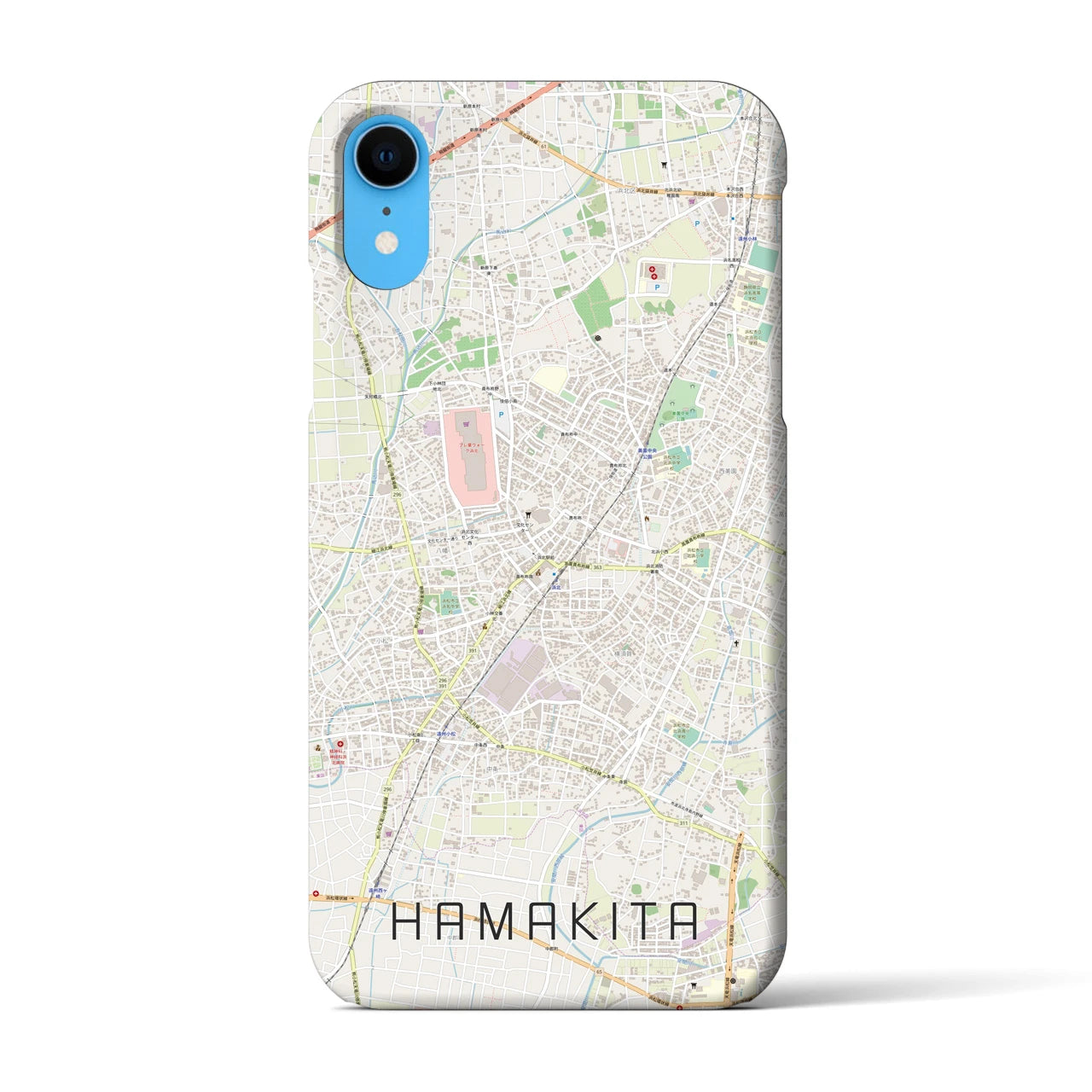 【浜北(静岡県)】地図柄iPhoneケース(バックカバータイプ)