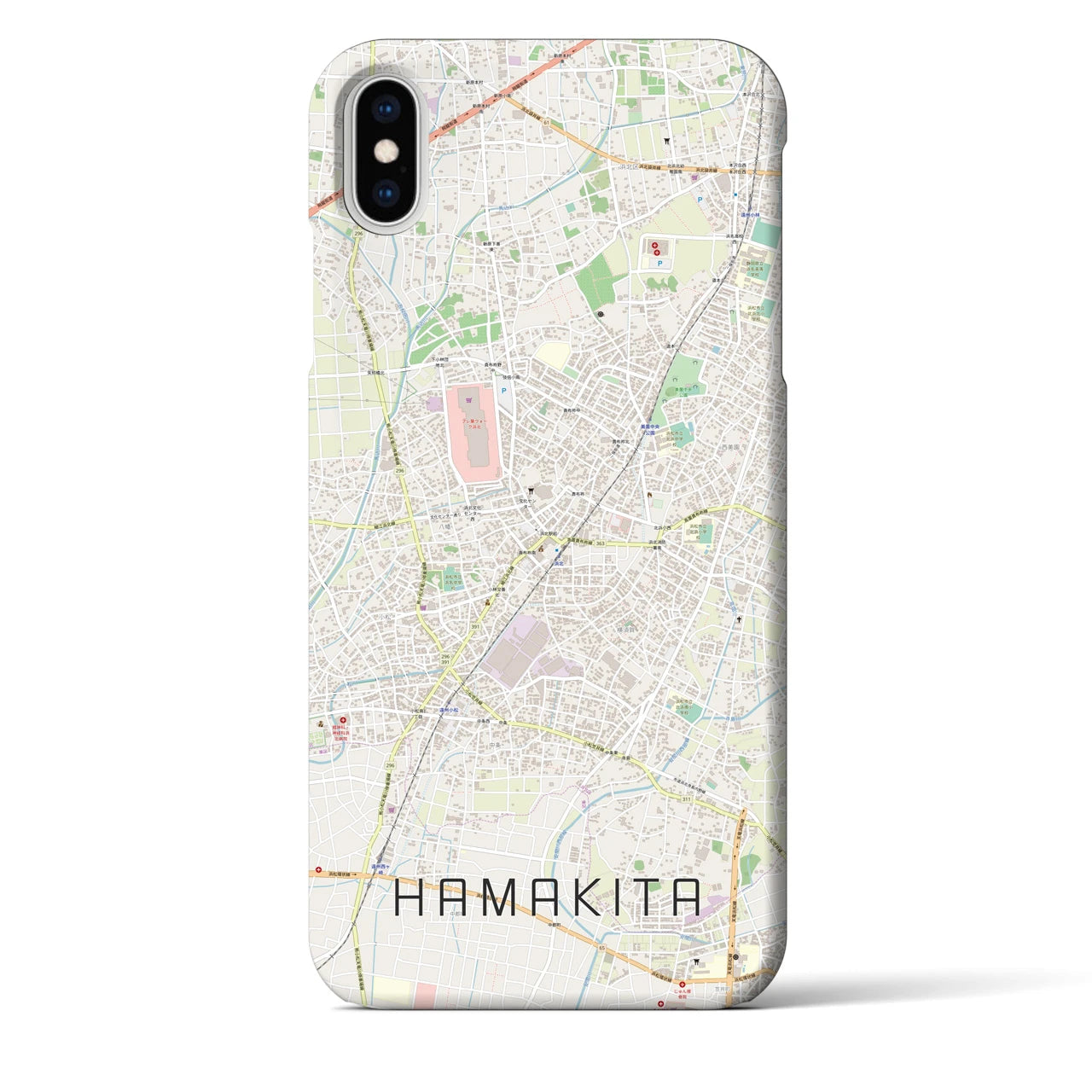 【浜北(静岡県)】地図柄iPhoneケース(バックカバータイプ)