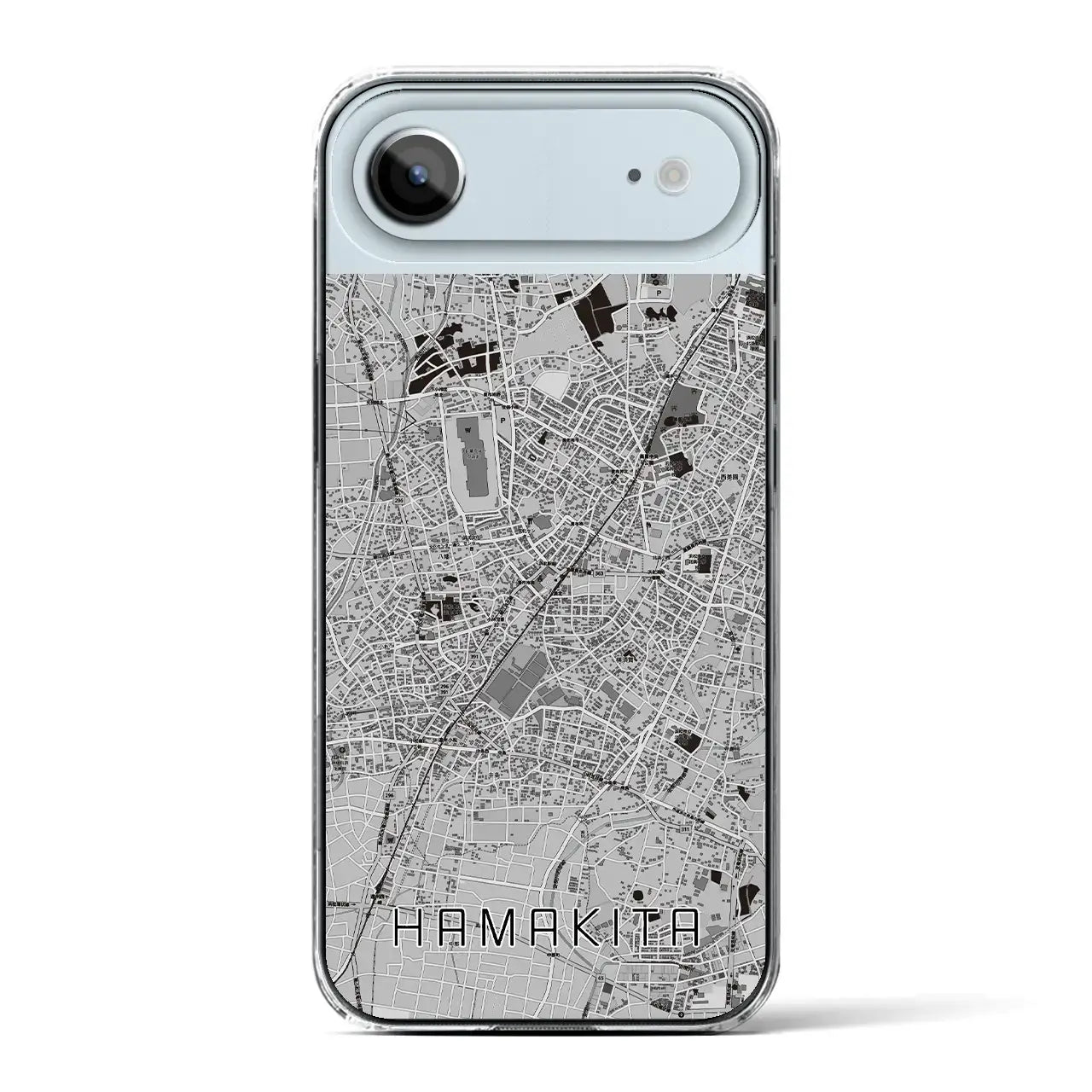 【浜北(静岡県)】地図柄iPhoneケース(クリアタイプ)モノトーン・iPhone 17 Pro Max 用