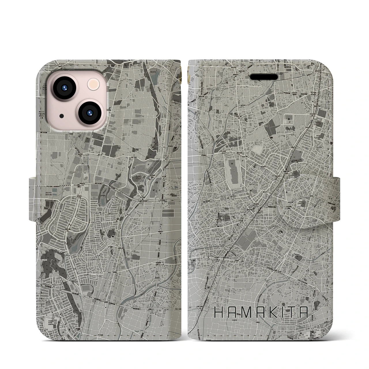 【浜北(静岡県)】地図柄iPhoneケース(手帳タイプ)