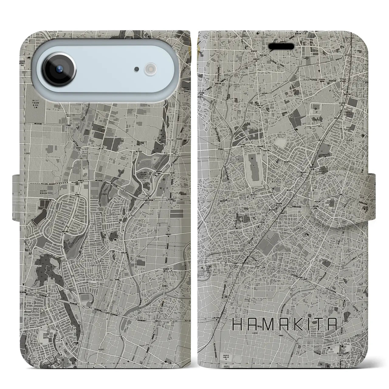 【浜北(静岡県)】地図柄iPhoneケース(手帳タイプ)