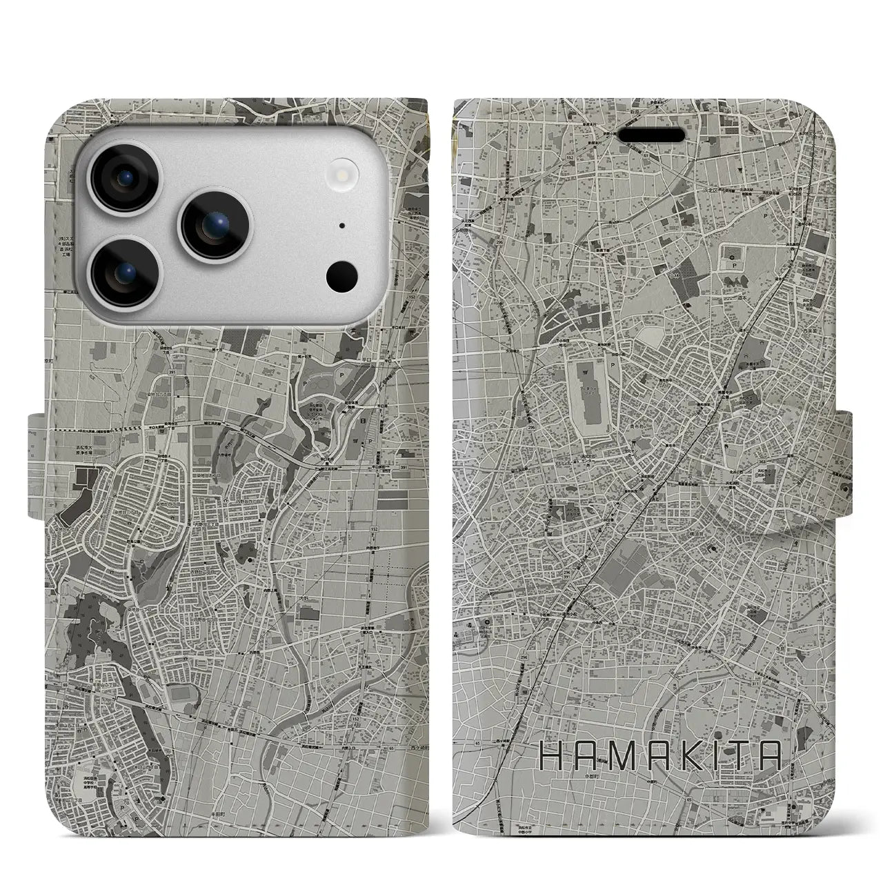 【浜北(静岡県)】地図柄iPhoneケース(手帳タイプ)