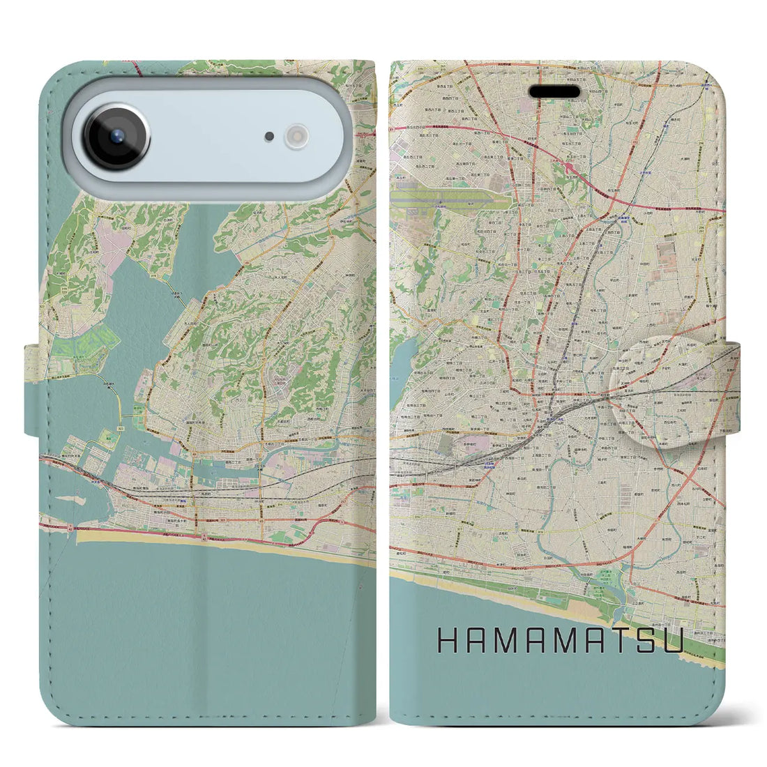 【浜松(静岡県)】地図柄iPhoneケース(手帳タイプ)ナチュラル・iPhone 17 Pro Max 用