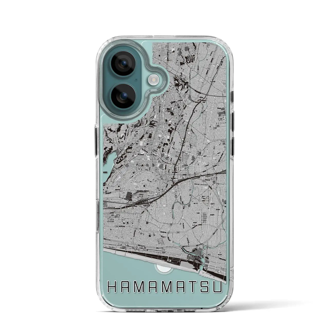 【浜松(静岡県)】地図柄iPhoneケース(MagSafeタイプ)モノトーン・iPhone 16 Pro 用