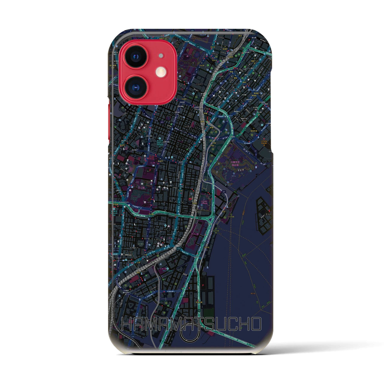 【浜松町(東京都)】地図柄iPhoneケース(バックカバータイプ)