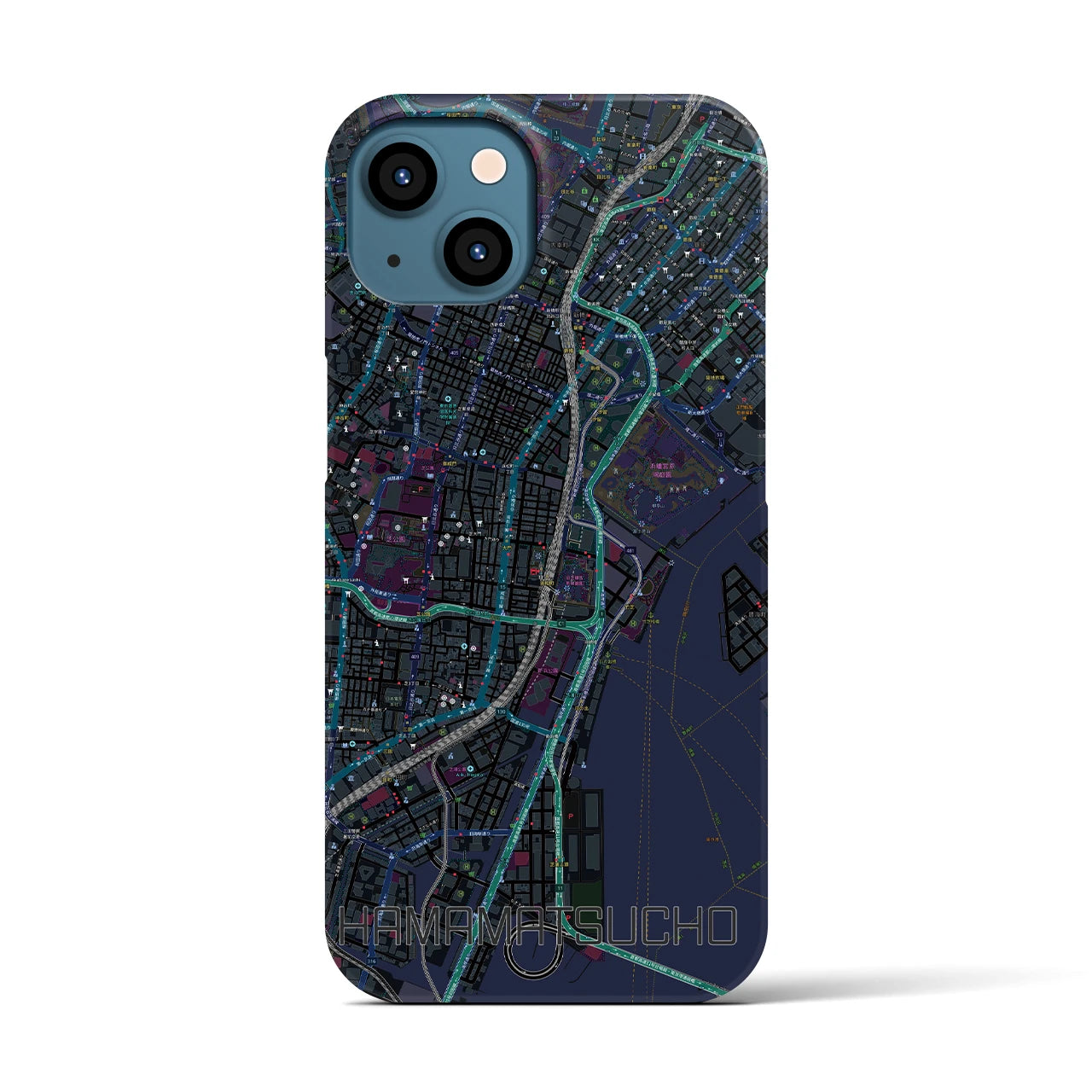 【浜松町(東京都)】地図柄iPhoneケース(バックカバータイプ)