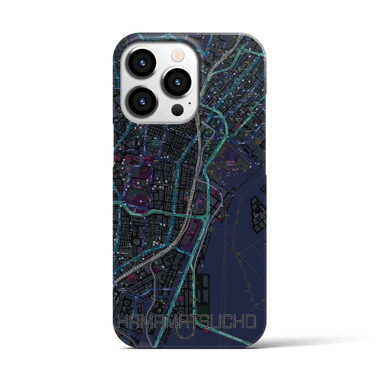 【浜松町(東京都)】地図柄iPhoneケース(バックカバータイプ)