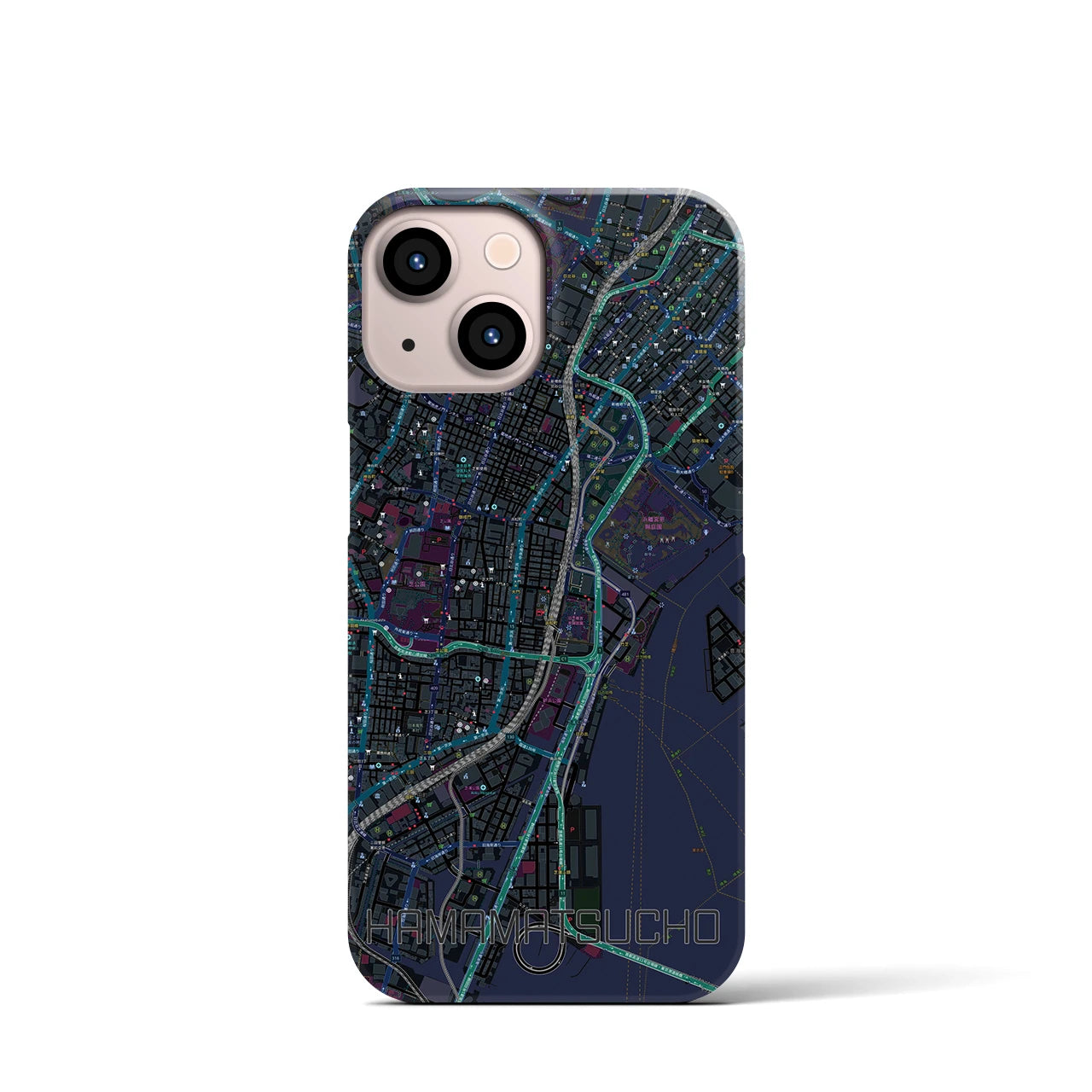 【浜松町(東京都)】地図柄iPhoneケース(バックカバータイプ)