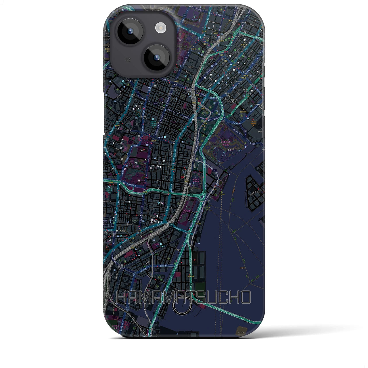 【浜松町(東京都)】地図柄iPhoneケース(バックカバータイプ)