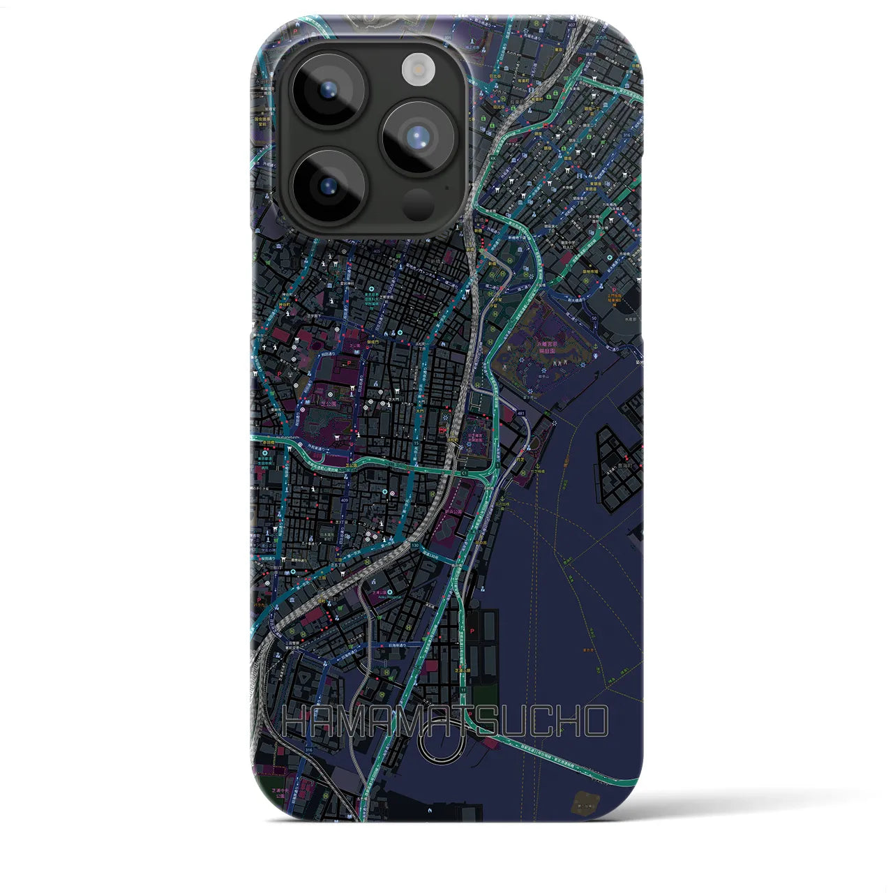【浜松町(東京都)】地図柄iPhoneケース(バックカバータイプ)