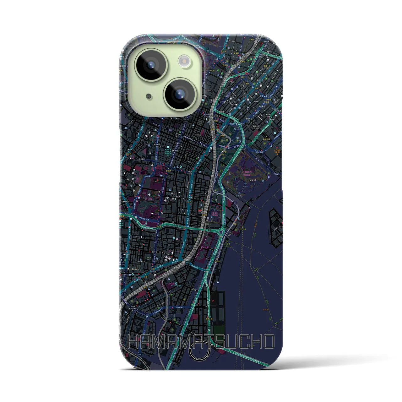 【浜松町(東京都)】地図柄iPhoneケース(バックカバータイプ)
