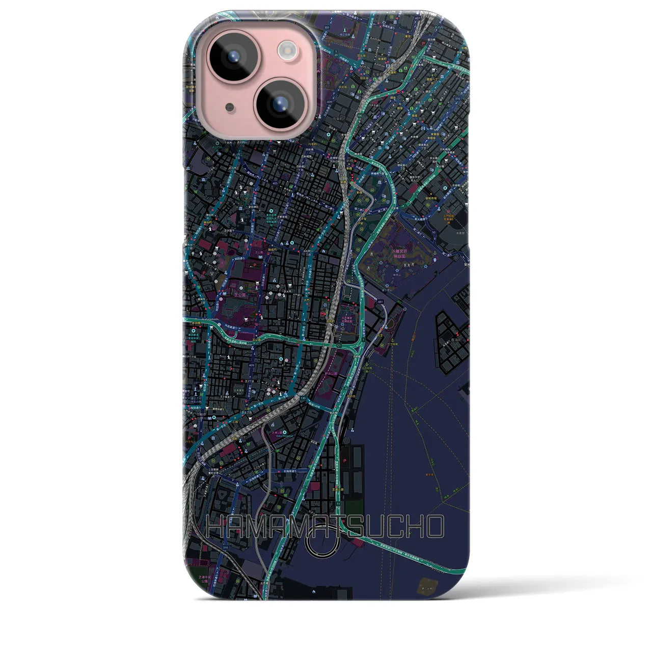 【浜松町(東京都)】地図柄iPhoneケース(バックカバータイプ)