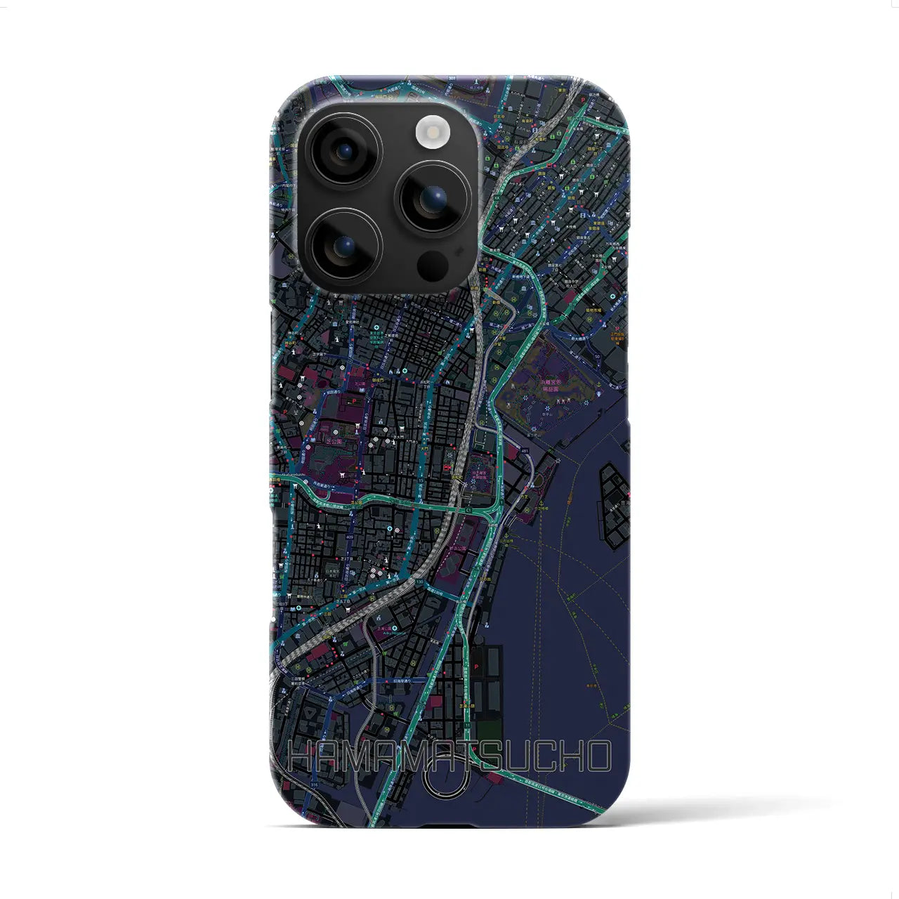 【浜松町(東京都)】地図柄iPhoneケース(バックカバータイプ)